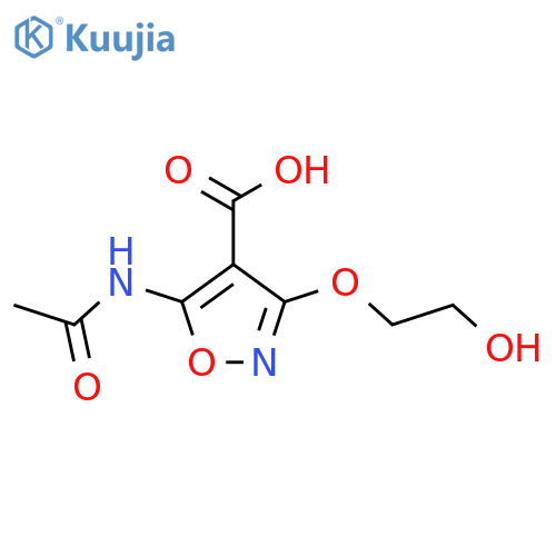 5-Acetamido-3-(2-hydroxyethoxy)-1,2-oxazole-4-carboxylic acid structure