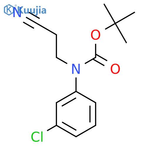 tert-butyl N-(3-chlorophenyl)-N-(2-cyanoethyl)carbamate structure