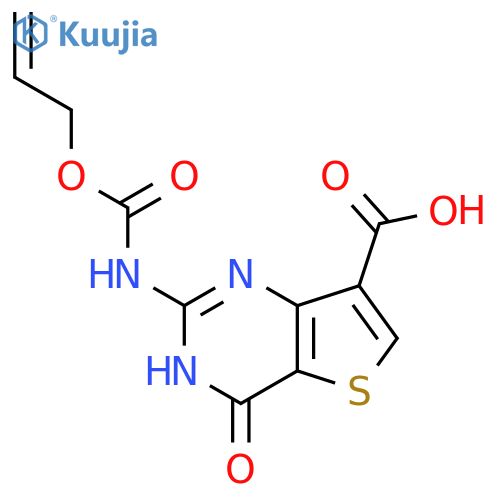 4-oxo-2-{(prop-2-en-1-yloxy)carbonylamino}-1H,4H-thieno3,2-dpyrimidine-7-carboxylic acid structure