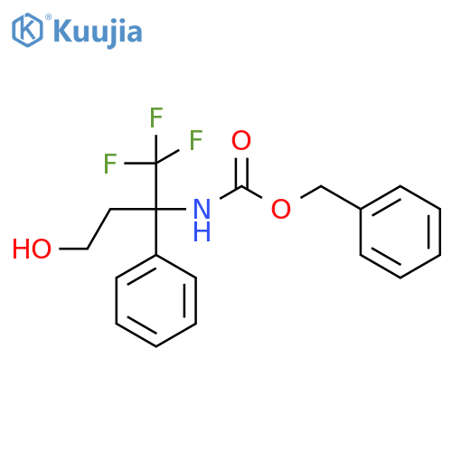 benzyl N-(1,1,1-trifluoro-4-hydroxy-2-phenylbutan-2-yl)carbamate structure