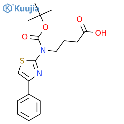 4-{(tert-butoxy)carbonyl(4-phenyl-1,3-thiazol-2-yl)amino}butanoic acid structure