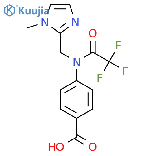 4-{2,2,2-trifluoro-N-(1-methyl-1H-imidazol-2-yl)methylacetamido}benzoic acid structure