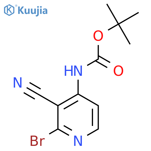tert-butyl N-(2-bromo-3-cyanopyridin-4-yl)carbamate structure