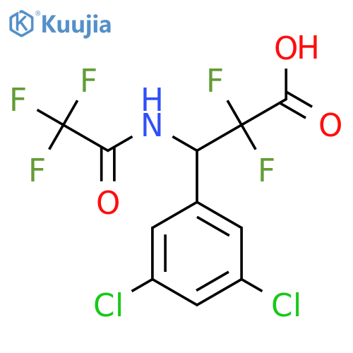 3-(3,5-Dichlorophenyl)-2,2-difluoro-3-(2,2,2-trifluoroacetamido)propanoic acid structure