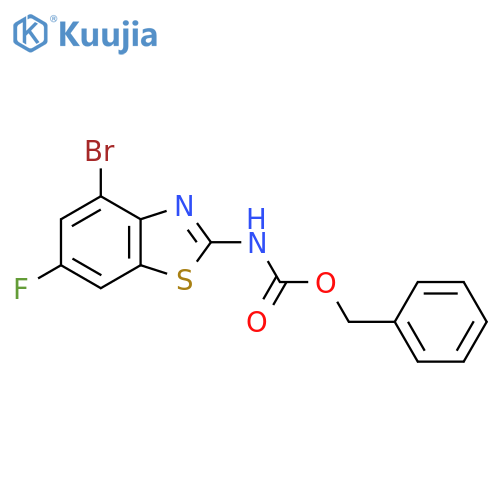 benzyl N-(4-bromo-6-fluoro-1,3-benzothiazol-2-yl)carbamate structure