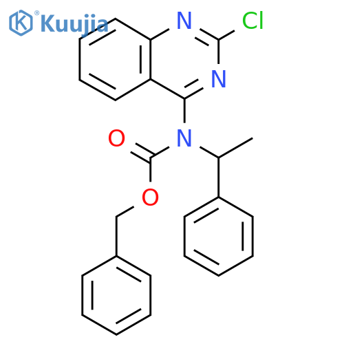 benzyl N-(2-chloroquinazolin-4-yl)-N-(1-phenylethyl)carbamate structure