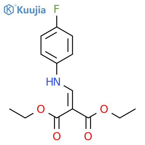 Propanedioic acid,2-[[(4-fluorophenyl)amino]methylene]-, 1,3-diethyl ester structure