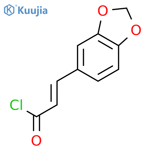 (2E)-3-(2H-1,3-benzodioxol-5-yl)prop-2-enoyl chloride structure