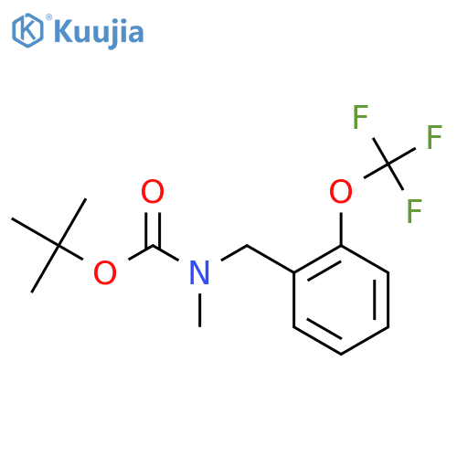 tert-butyl N-methyl-N-{2-(trifluoromethoxy)phenylmethyl}carbamate structure