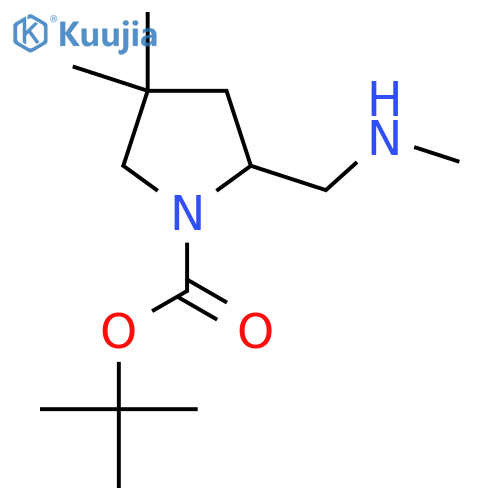 Tert-butyl 4,4-dimethyl-2-[(methylamino)methyl]pyrrolidine-1-carboxylate structure