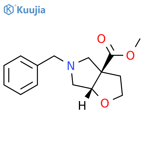 rel-Methyl (3aS,6aR)-5-benzylhexahydro-3aH-furo[2,3-c]pyrrole-3a-carboxylate structure