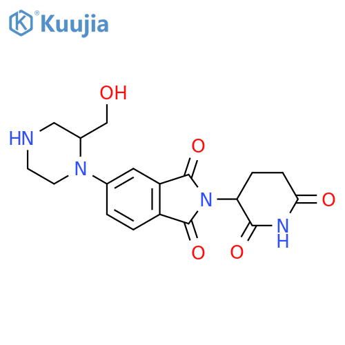 2-(2,6-dioxopiperidin-3-yl)-5-[2-(hydroxymethyl)piperazin-1-yl]-2,3-dihydro-1H-isoindole-1,3-dione structure