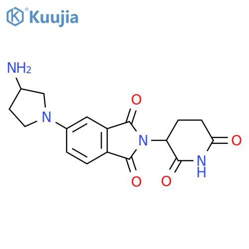 5-(3-aminopyrrolidin-1-yl)-2-(2,6-dioxopiperidin-3-yl)-2,3-dihydro-1H-isoindole-1,3-dione structure