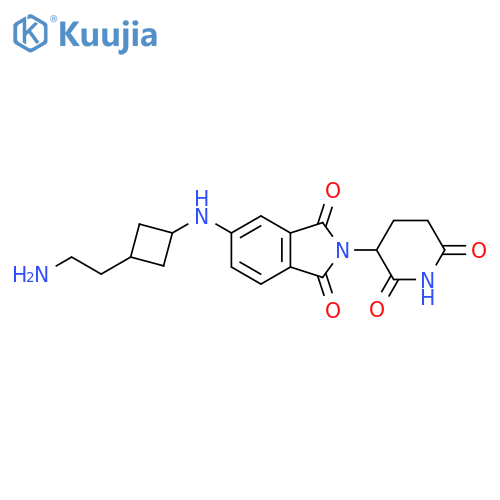 5-{3-(2-aminoethyl)cyclobutylamino}-2-(2,6-dioxopiperidin-3-yl)-2,3-dihydro-1H-isoindole-1,3-dione structure