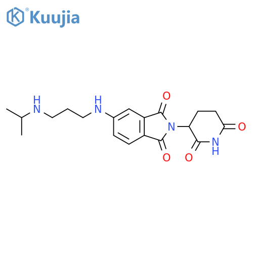 2-(2,6-dioxopiperidin-3-yl)-5-({3-(propan-2-yl)aminopropyl}amino)-2,3-dihydro-1H-isoindole-1,3-dione structure