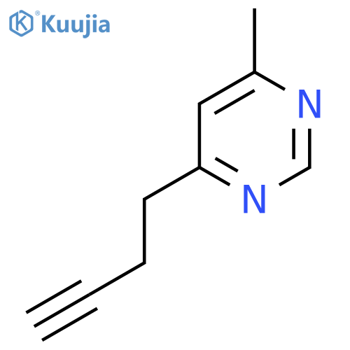 4-(But-3-yn-1-yl)-6-methylpyrimidine structure