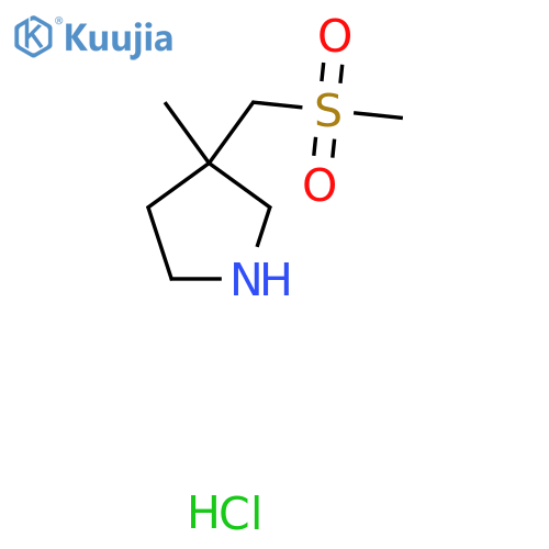 3-(Methanesulfonylmethyl)-3-methylpyrrolidine hydrochloride structure