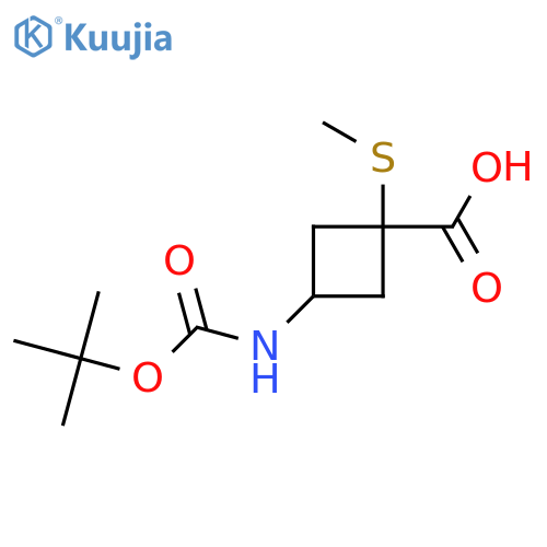 rac-(1r,3r)-3-{(tert-butoxy)carbonylamino}-1-(methylsulfanyl)cyclobutane-1-carboxylic acid, trans structure