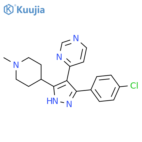 Pyrimidine,4-[3-(4-chlorophenyl)-5-(1-methyl-4-piperidinyl)-1H-pyrazol-4-yl]- structure