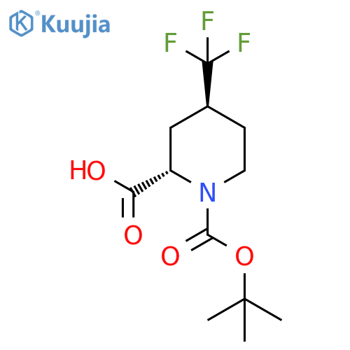 trans-4-Trifluoromethyl-piperidine-1,2-dicarboxylic acid 1-tert-butyl ester structure