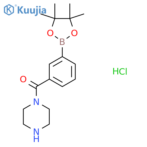 [3-(Piperazine-1-carbonyl)phenyl] boronic acid pinacol ester hydrochloride structure