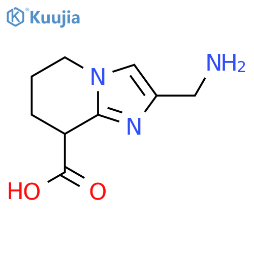 2-(aminomethyl)-5H,6H,7H,8H-imidazo[1,2-a]pyridine-8-carboxylic acid structure