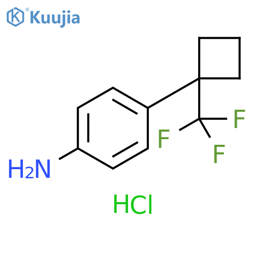 Benzenamine, 4-[1-(trifluoromethyl)cyclobutyl]-, hydrochloride (1:1) structure