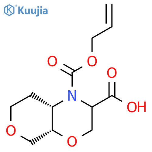 rac-(4aR,8aR)-1-(prop-2-en-1-yloxy)carbonyl-octahydropyrano3,4-b1,4oxazine-2-carboxylic acid structure