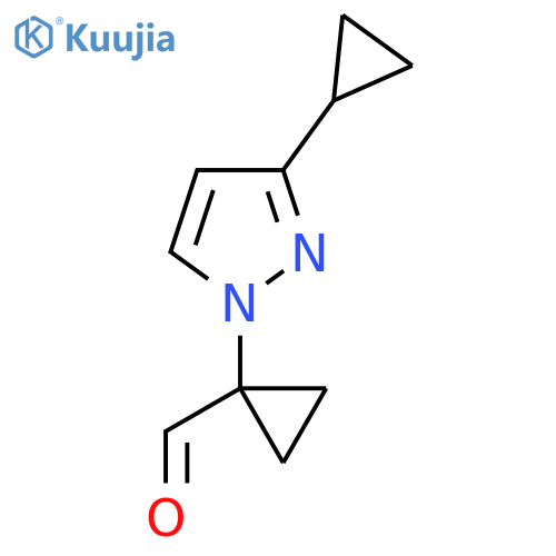 1-(3-cyclopropyl-1H-pyrazol-1-yl)cyclopropane-1-carbaldehyde structure