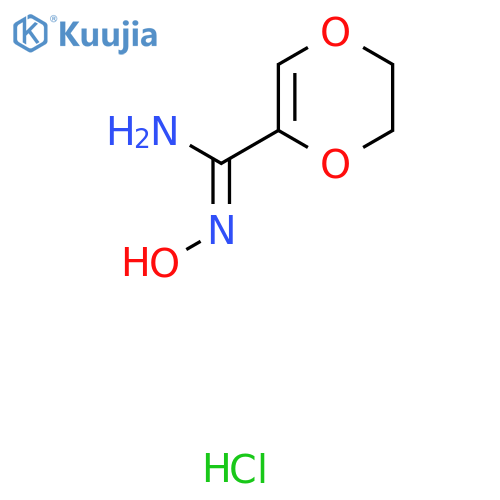 N'-hydroxy-5,6-dihydro-1,4-dioxine-2-carboximidamide hydrochloride structure