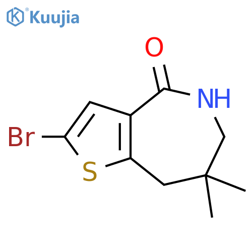 2-Bromo-5,6,7,8-tetrahydro-7,7-dimethyl-4H-thieno[3,2-c]azepin-4-one structure
