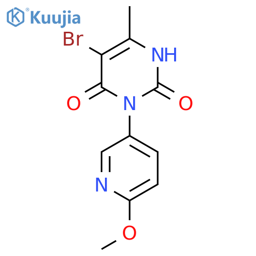 5-bromo-2-hydroxy-3-(6-methoxypyridin-3-yl)-6-methyl-3,4-dihydropyrimidin-4-one structure
