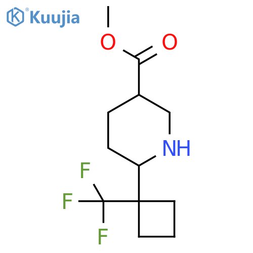 Methyl 6-[1-(trifluoromethyl)cyclobutyl]piperidine-3-carboxylate structure