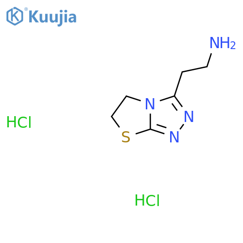 2-{5H,6H-[1,2,4]triazolo[3,4-b][1,3]thiazol-3-yl}ethan-1-amine dihydrochloride structure