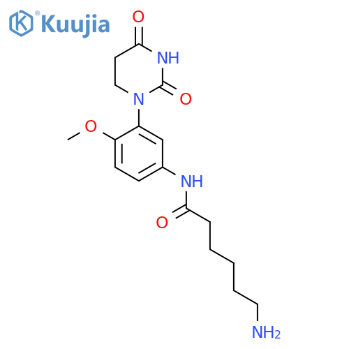 6-amino-N-3-(2,4-dioxo-1,3-diazinan-1-yl)-4-methoxyphenylhexanamide structure