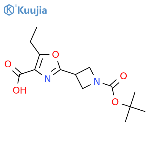 2-{1-[(Tert-butoxy)carbonyl]azetidin-3-yl}-5-ethyl-1,3-oxazole-4-carboxylic acid structure