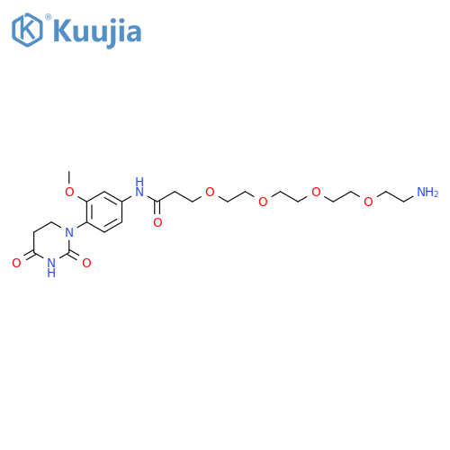 1-amino-N-4-(2,4-dioxo-1,3-diazinan-1-yl)-3-methoxyphenyl-3,6,9,12-tetraoxapentadecan-15-amide structure