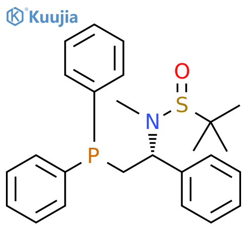 (R)-N-((R)-2-(Diphenylphosphino)-1-phenylethyl)-N,2-dimethylpropane-2-sulfinamide structure
