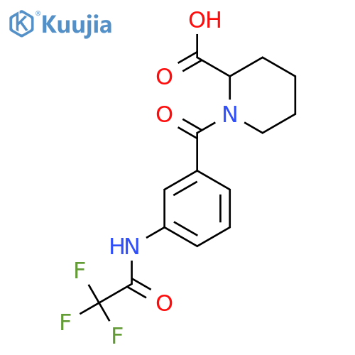 1-[3-(2,2,2-Trifluoroacetamido)benzoyl]piperidine-2-carboxylic acid structure