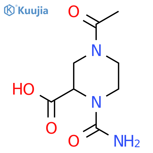 4-Acetyl-1-carbamoylpiperazine-2-carboxylic acid structure