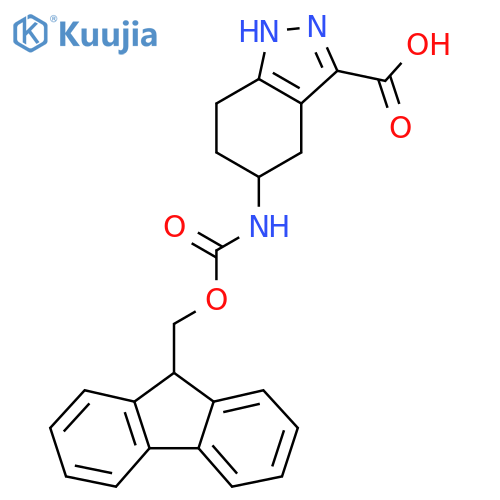 5-({(9H-fluoren-9-yl)methoxycarbonyl}amino)-4,5,6,7-tetrahydro-1H-indazole-3-carboxylic acid structure