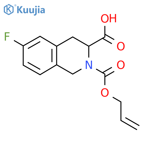 6-Fluoro-2-[(prop-2-en-1-yloxy)carbonyl]-1,2,3,4-tetrahydroisoquinoline-3-carboxylic acid structure