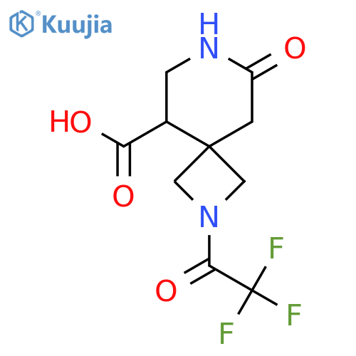 8-Oxo-2-(2,2,2-trifluoroacetyl)-2,7-diazaspiro[3.5]nonane-5-carboxylic acid structure