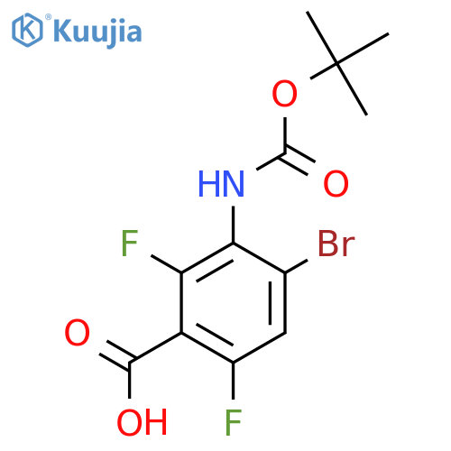 4-bromo-3-{(tert-butoxy)carbonylamino}-2,6-difluorobenzoic acid structure