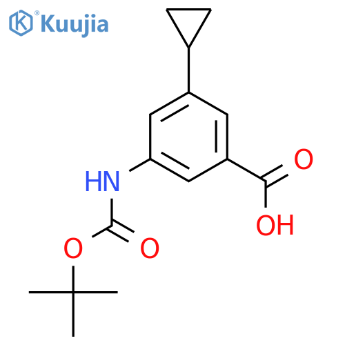 3-{[(Tert-butoxy)carbonyl]amino}-5-cyclopropylbenzoic acid structure