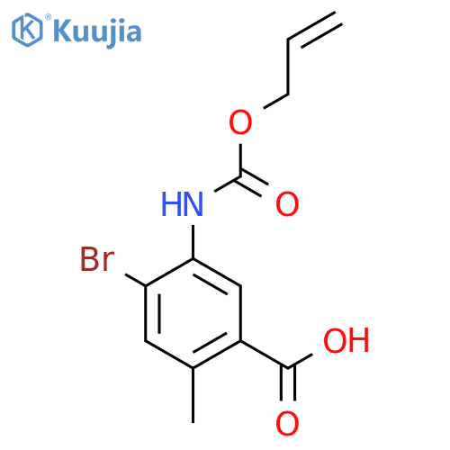 4-Bromo-2-methyl-5-{[(prop-2-en-1-yloxy)carbonyl]amino}benzoic acid structure