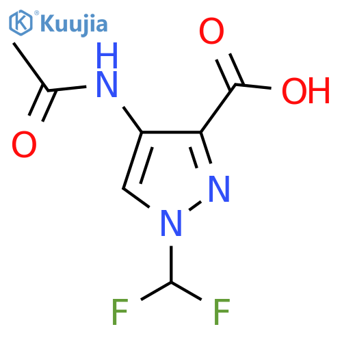 1-(difluoromethyl)-4-acetamido-1H-pyrazole-3-carboxylic acid structure