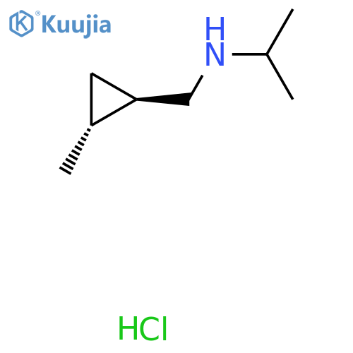 rac-{[(1R,2R)-2-methylcyclopropyl]methyl}(propan-2-yl)amine hydrochloride structure