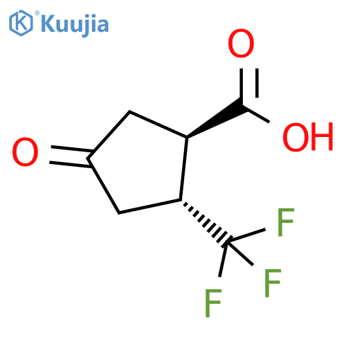 Cyclopentanecarboxylic acid, 4-oxo-2-(trifluoromethyl)-, (1R,2R)- structure