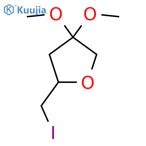 2-(Iodomethyl)-4,4-dimethoxyoxolane structure